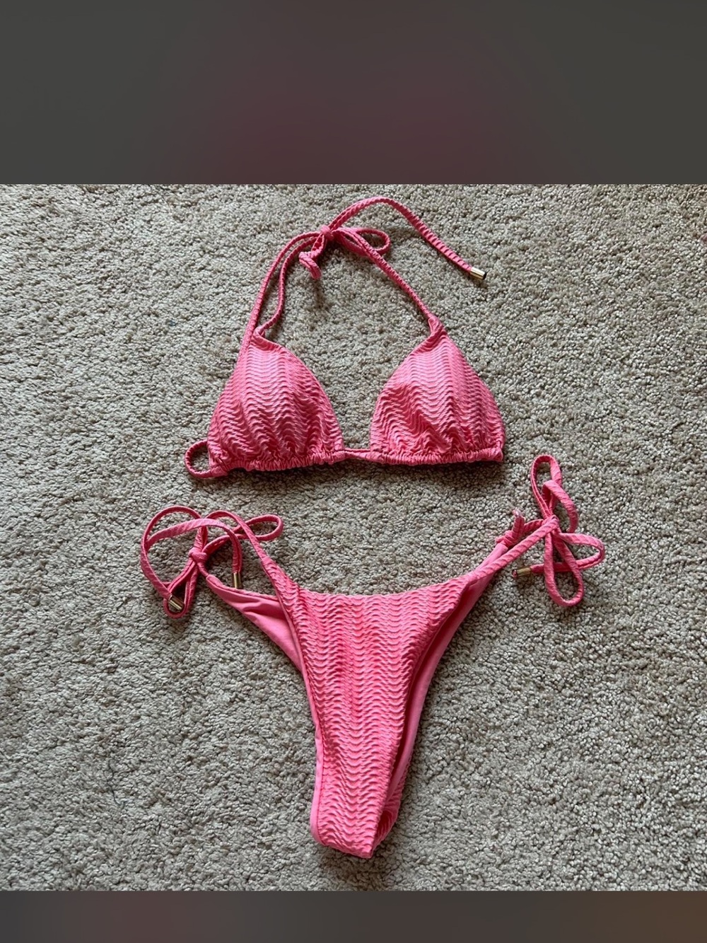 Monday Swimwear Bright Pink Triangle Bikini Top